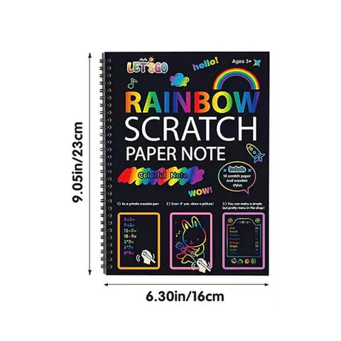 【100 pcs/1 Set】DIY Rainbow Magic Scratch Paper Art Set