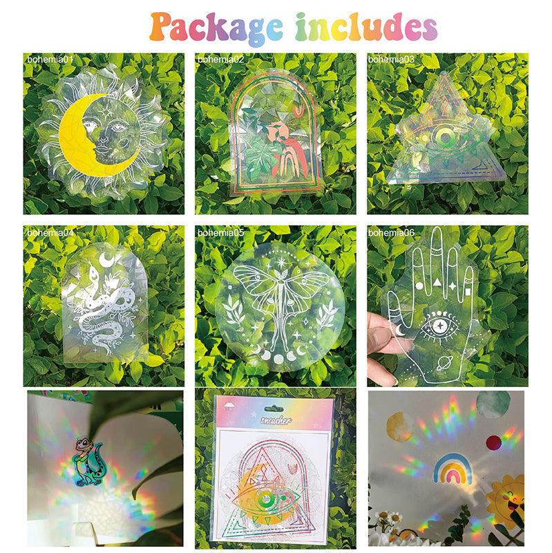 PVC animal colorful anti-collision glass sticker, 6 pcs