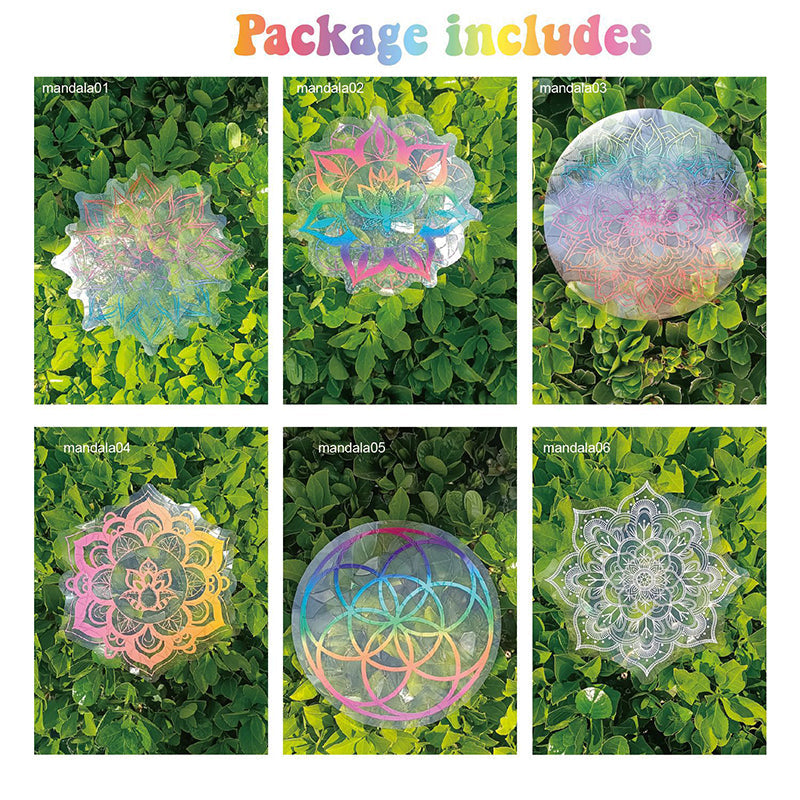 PVC animal colorful anti-collision glass sticker, 6 pcs