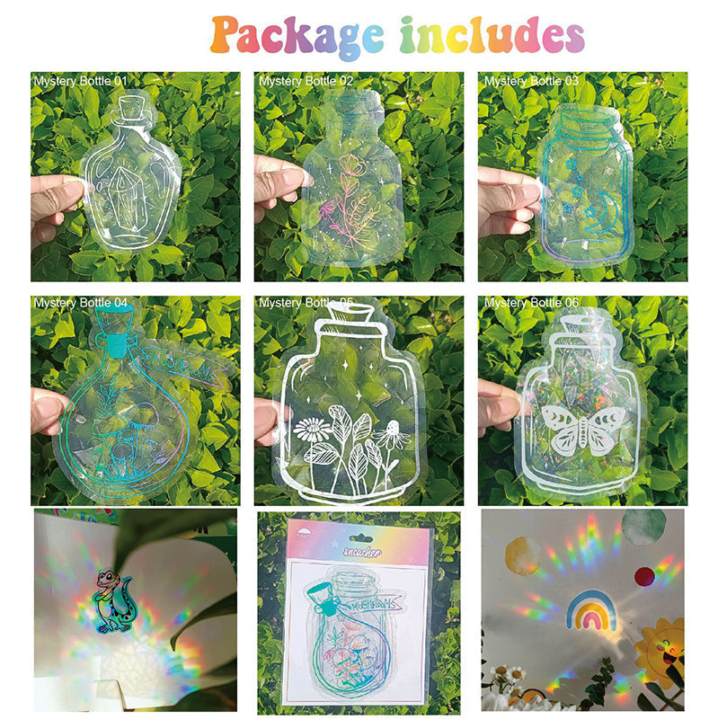 PVC animal colorful anti-collision glass sticker, 6 pcs