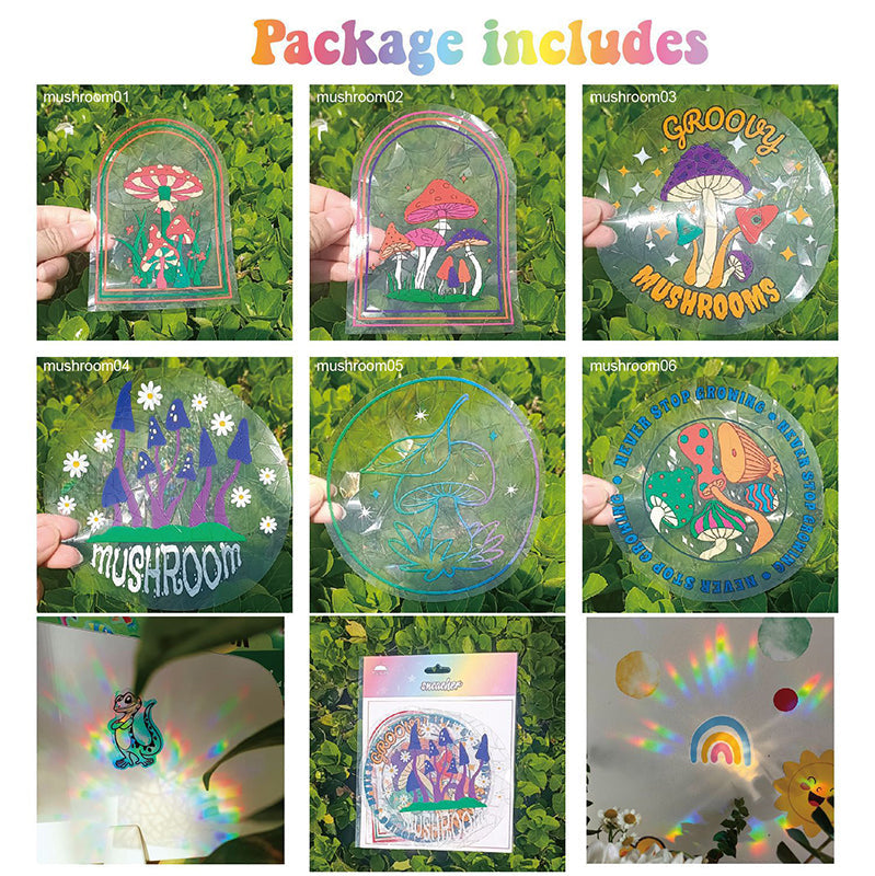 PVC animal colorful anti-collision glass sticker, 6 pcs