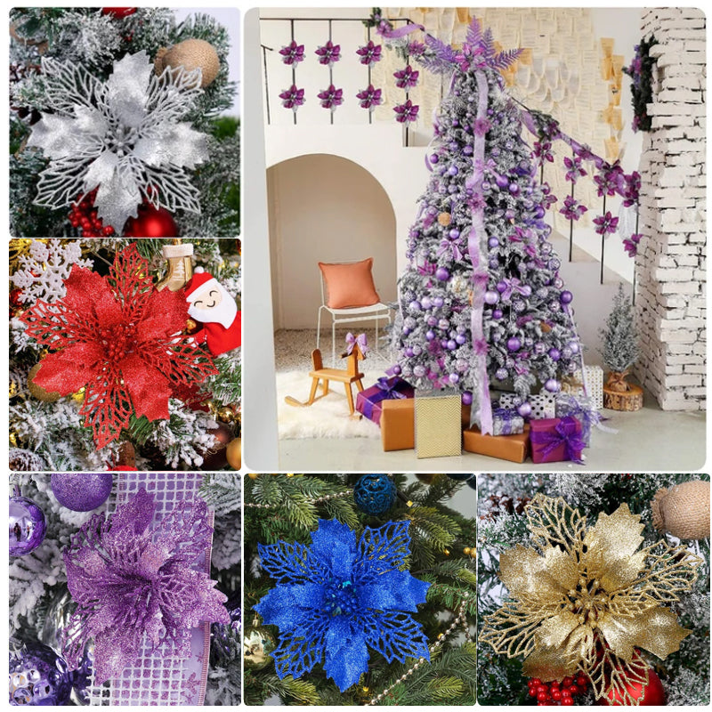 Christmas Glitter Flower Decoration