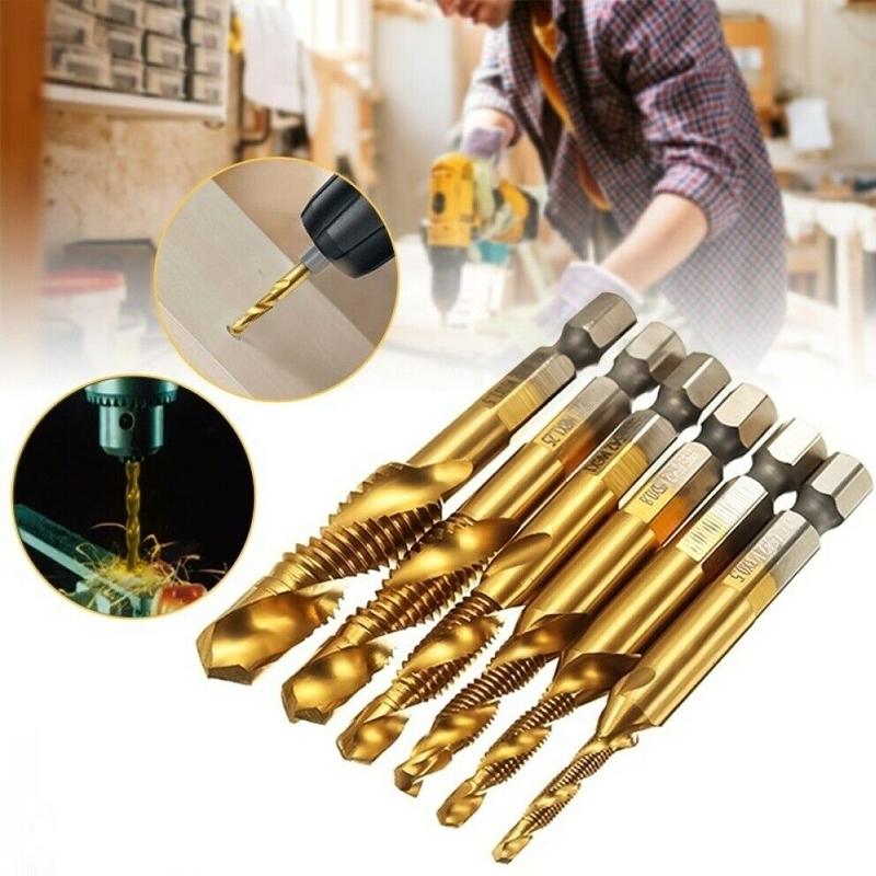 Metric Thread Tap Drill Bits Set(6 Piece)