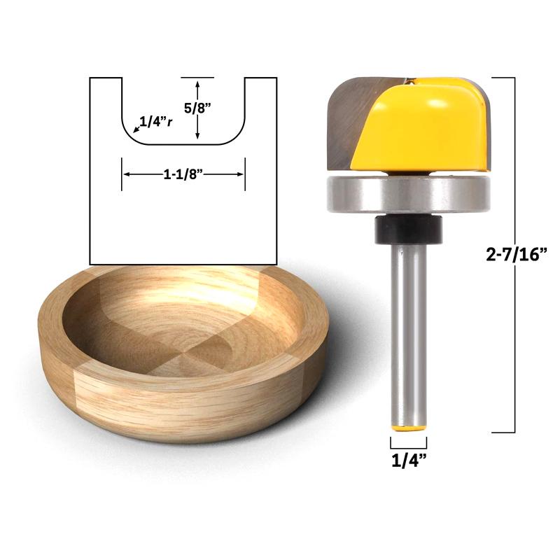 Diameter Bowl & Tray Router Bit