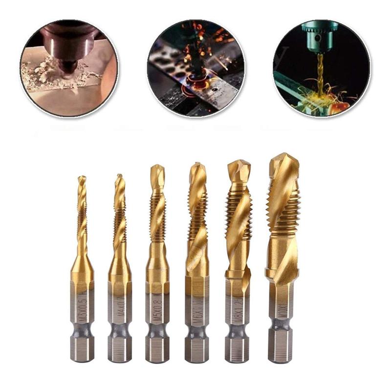 Metric Thread Tap Drill Bits Set(6 Piece)