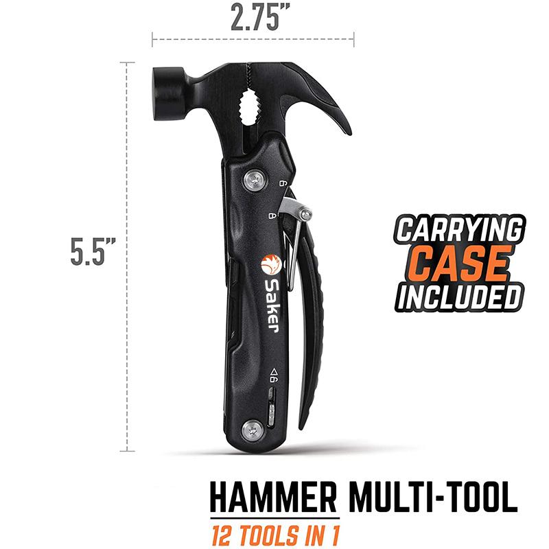 Saker Multi-Functional 12 in 1 Mini Hammer Camping Gear Survival Tool