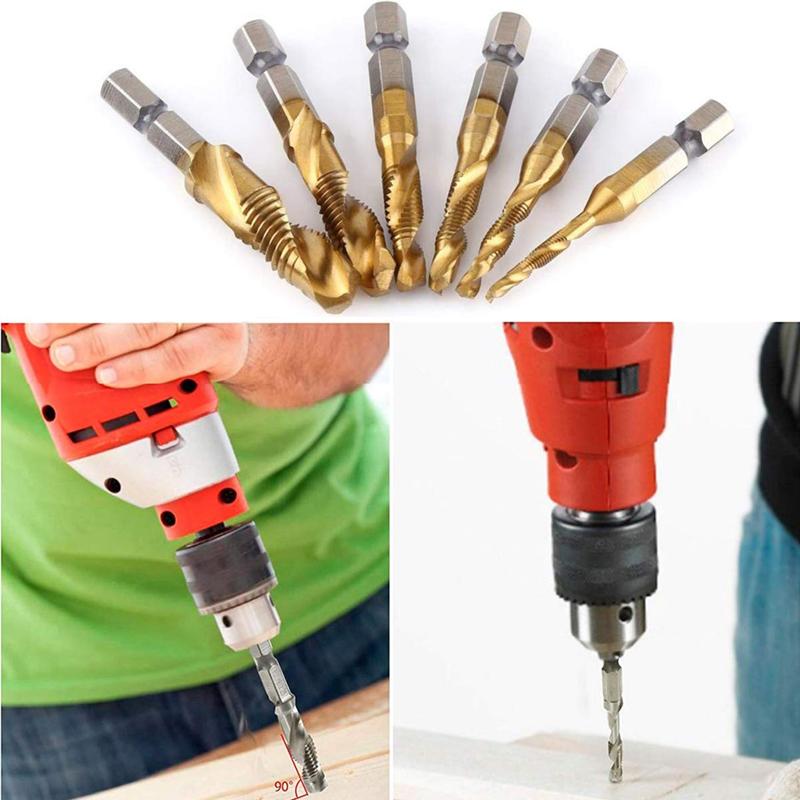 Metric Thread Tap Drill Bits Set(6 Piece)