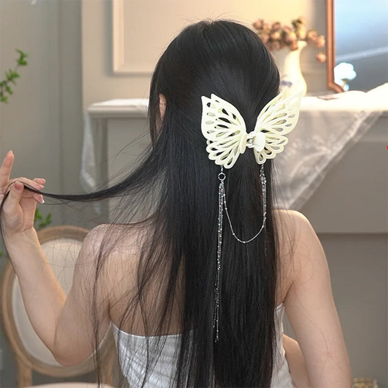 Butterfly Cutout Tassel Large Hair Clip