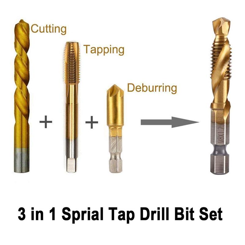 Metric Thread Tap Drill Bits Set(6 Piece)