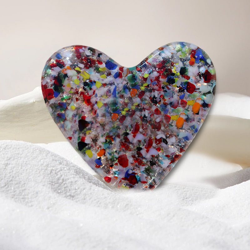 Colorful Glass Pocket Heart