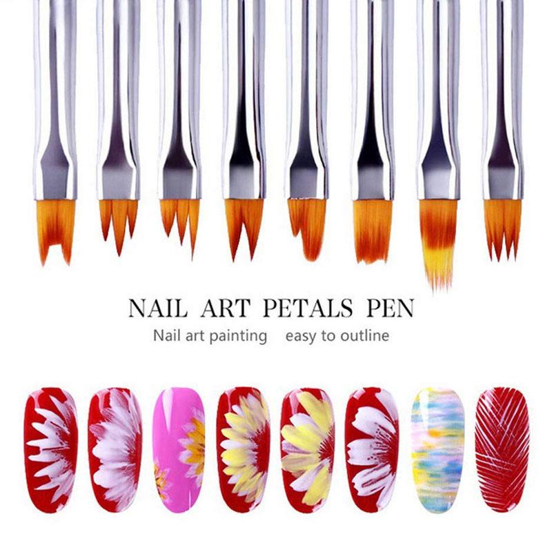 Flower Nail Art Brush Pen (8 pcs)